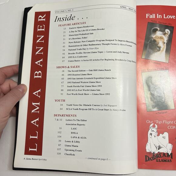 Set of 3 Vintage Llama Banner Magazines April May June July August 1993 - Picture 3 of 16
